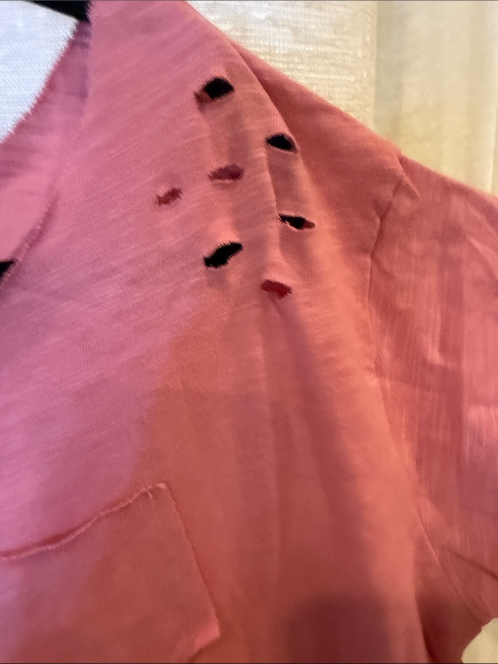 Relaxed Pink Short-Sleeve Tee with Pocket - Picture 4 of 7